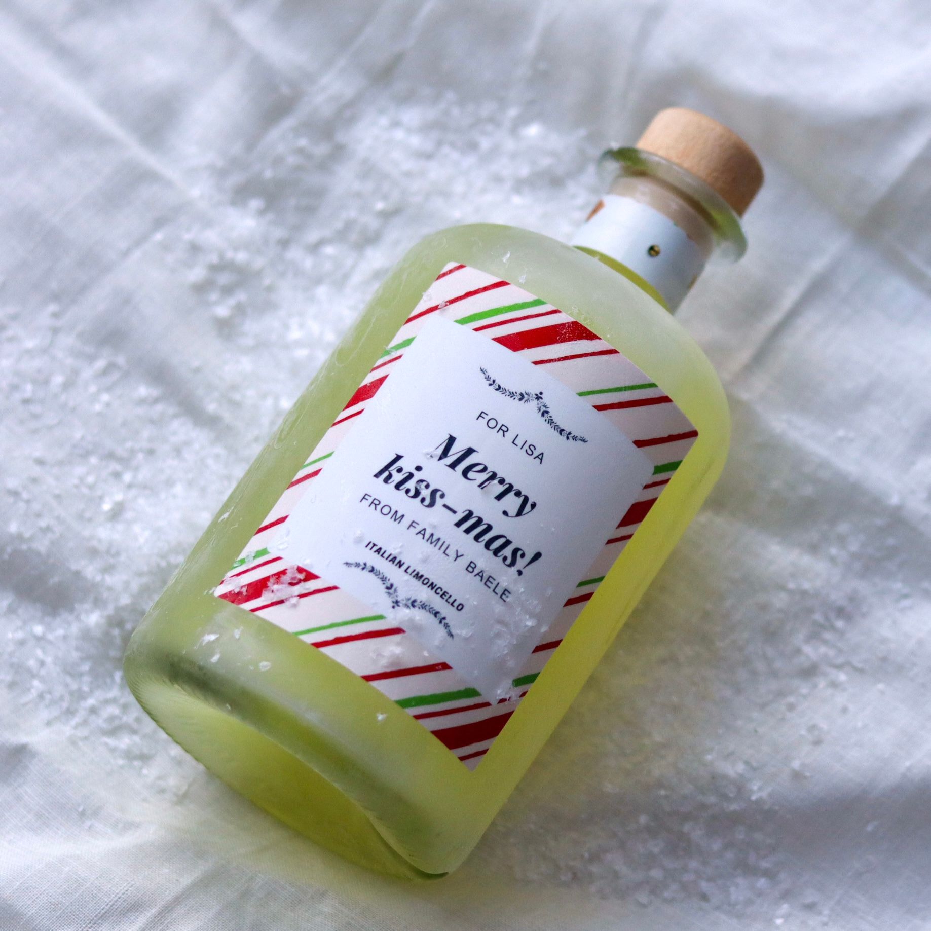 personalised limoncello merry kiss mas 