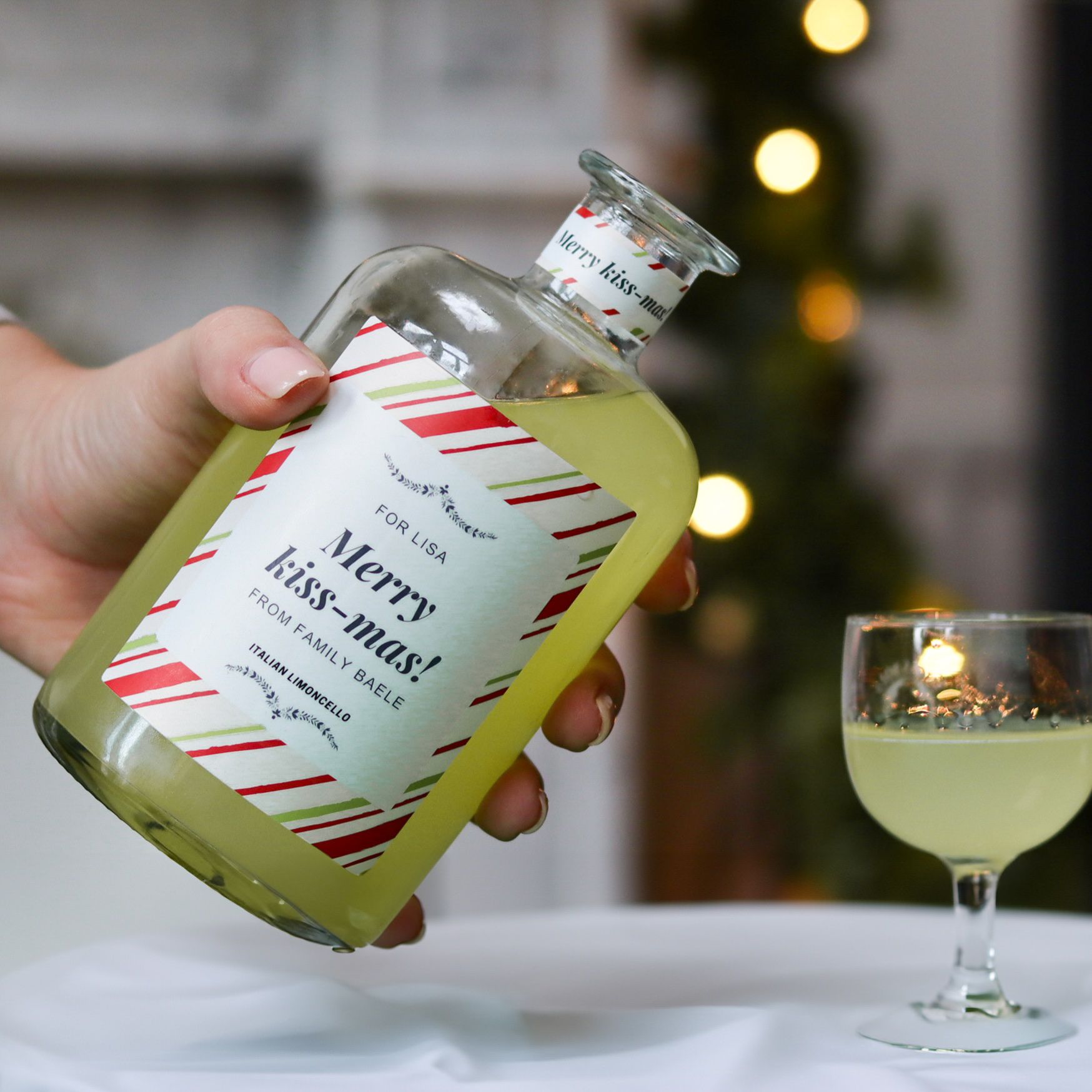 personalised limoncello merry kiss mas