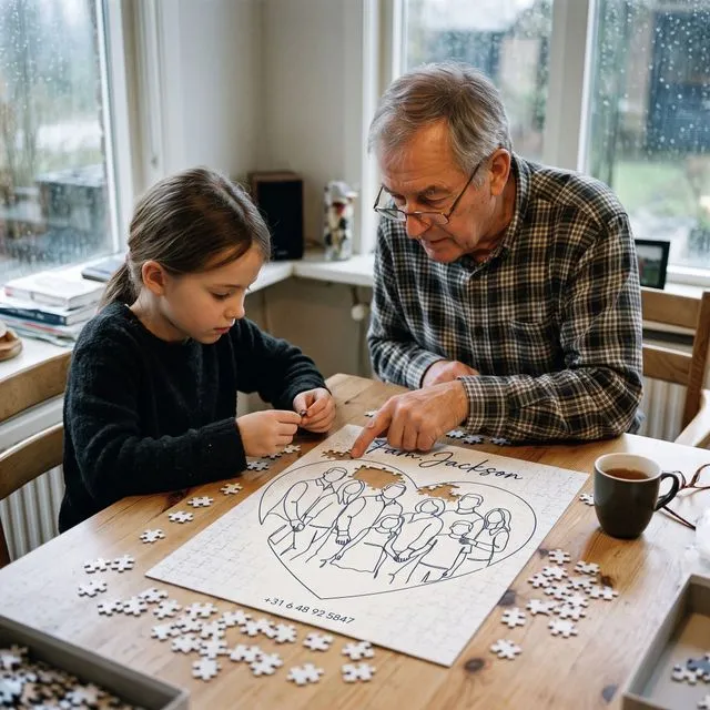 Family Line Drawing Puzzle