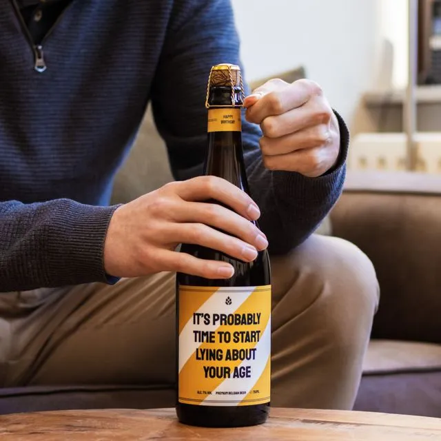 Speciaal bier met leuke 60 jaar tekst op label